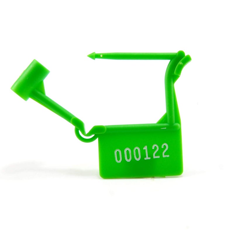 LeadSeals Plastic Security Padlock Seals Numbered Tamper Proof Disposable Self-Locking Plastic Medical Tags (Pack of 100 PCS) (Green) - Image 1